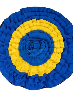 Begrenztes Angebot QHP Schnüffelmatte für Pferde - Blau/Gelb
