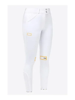 RG Italy Reithose High Waist Vollbesatz Damen  - Weiss Kostenloser Versand