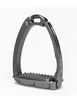 Ausverkauf Tech Stirrups Sicherheitssteigbügel Venice Dressage Sloped - Titanium/Titanium