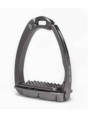 Kostenloser Rückversand Tech Stirrups Sicherheitssteigbügel Venice Dressage Plus - Titanium/Titanium