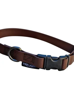 Ausverkauf Treusinn. Hundehalsband verstellbar Biothane STAY - schokobraun