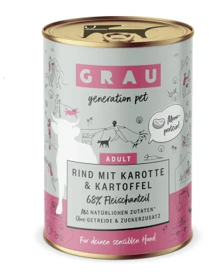Grau - Generation Pet Nassfutter Rind mit Karotte und Kartoffel - Natur Schneller Versand