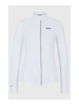 Saisonangebot BOSS Equestrian Turnierbluse Emma Damen  - White