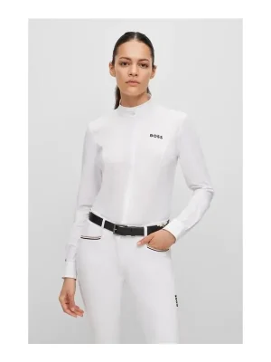 Neu BOSS Equestrian Turnierbluse Emma - White