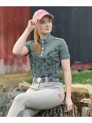 Bestseller Soulhorse Funktions Poloshirt Horses - Olive