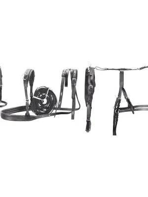Umbria Equitazione Kutschgeschirr Set Leder Basic - für Ponys - Schwarz Direkt Vom Hersteller