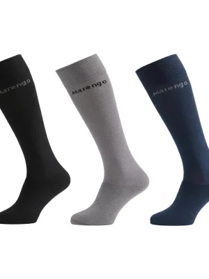 Rabatt Marengo 3er Spar-Set Reitsocken Basic - Black/Deep Sea Blue/Storm Grey