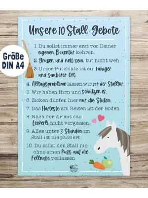 Direktkauf Soulhorse “10 Stallgebote” Stallschild  - Blau