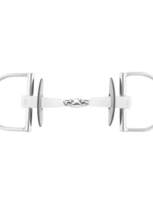 Nathe D-Ring Trense doppelt gebrochen, Ring 75mm - Weiss Garantierte Lieferung