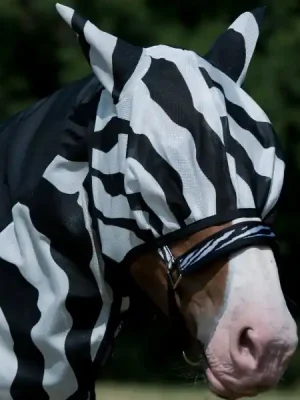 Abverkauf Bucas Buzz-Off Fly Mask - Zèbre - Masque anti-mouches , S