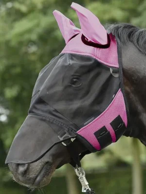 Wochenendangebot Masque anti-mouches FLY COVER PRO de Busse - rose/noir , pur-sang , Vollblut
