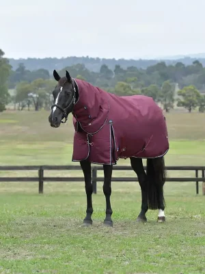 Abverkauf Couverture d’extérieur WeatherBeeta Comfitec Essential Turnout Detach-A-Neck 220g - Burgundy/Navy, 125
