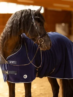 Nur Heute HorSeven Fleecedecke mit Widerristpolster- marine/navy , 115
