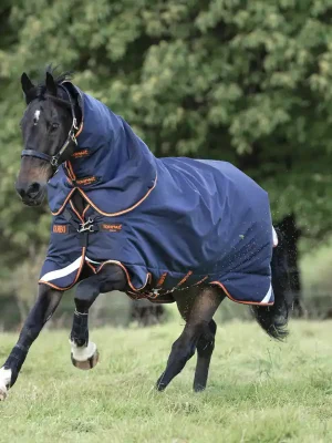 Begrenztes Angebot Horseware Rambo Supreme Turnout Lite 50g - Navy/Orange , 115