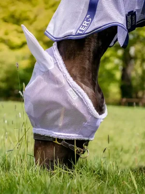 Ausverkauf Horseware Amigo Fly Mask - Heather Blue/Blue & Silver, Vollblut