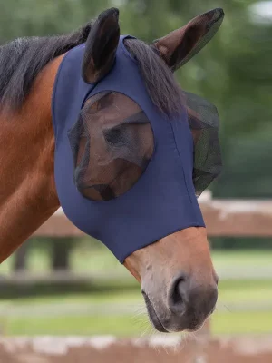 Begrenztes Angebot QHP Fliegenschutzmaske Super Bug - Navy, Mini Shetty
