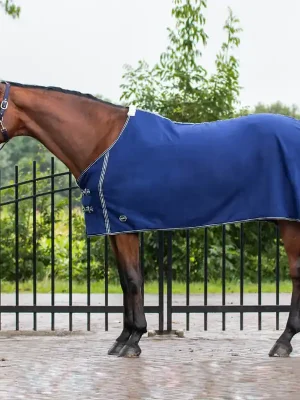 Begrenztes Angebot QHP Fleecedecke Basic ohne Kreuzgurte - blau, 125