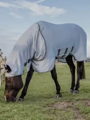 Zertifiziert Kentucky Horsewear Ekzemerdecke mit Halsteil - Grau, 125