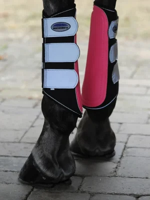 Angebot Weatherbeeta Reflective Single Lock Brushing Boots - Pink/Silver, Pony