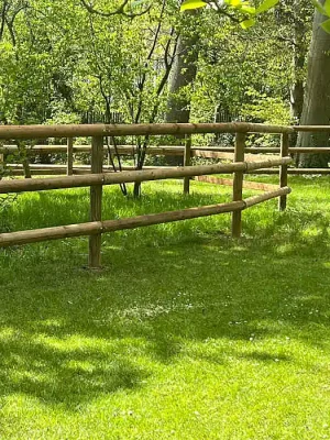 Ausverkauf Koppelzaun kesseldruckimprägniert salzbraun, 2 oder 3 Riegel, Höhe bis 1,50/1,60m  »  250762
