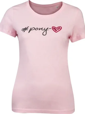 T-Shirt Damen #Pony-love in rosa Preiswert