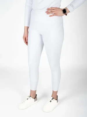 Expressversand Reitleggins Damen Cooling Riding Tights Vollbesatz in white